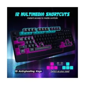 Teclado para juegos retroiluminación LED arcoíris de 7_4
