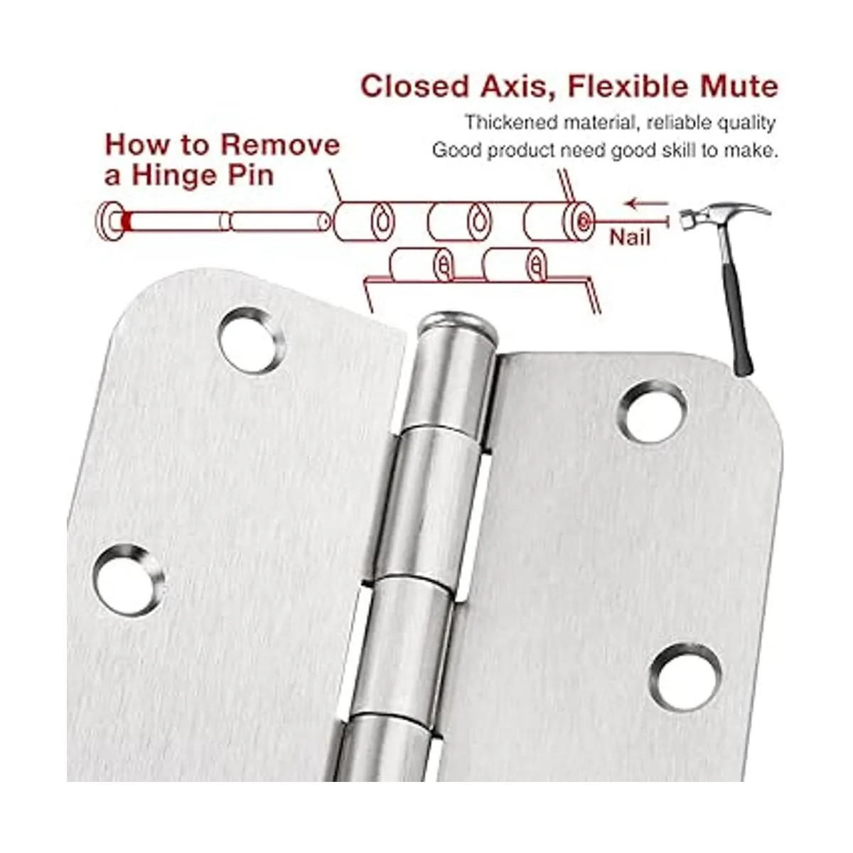 Paquete de 12 bisagras de puerta de níquel cepillado de 3_2