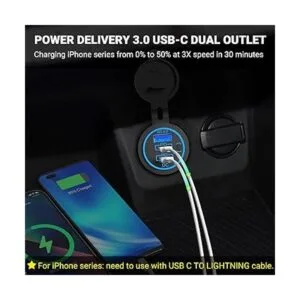 Ouffun Paquete de 2 enchufes USB C de 58 W salida USB C_3