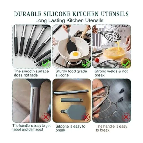 Umite Chef Juego de utensilios de cocina de silicona 15_3