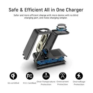 HATALKIN Estación de carga inalámbrica 3 en 1 compatible_5