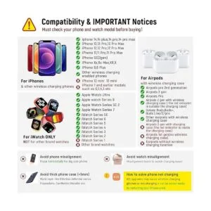 HATALKIN Estación de carga inalámbrica 3 en 1 compatible_2