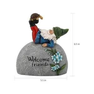 TZSSP Estatua de gnomo de jardín al aire libre piedra de_7