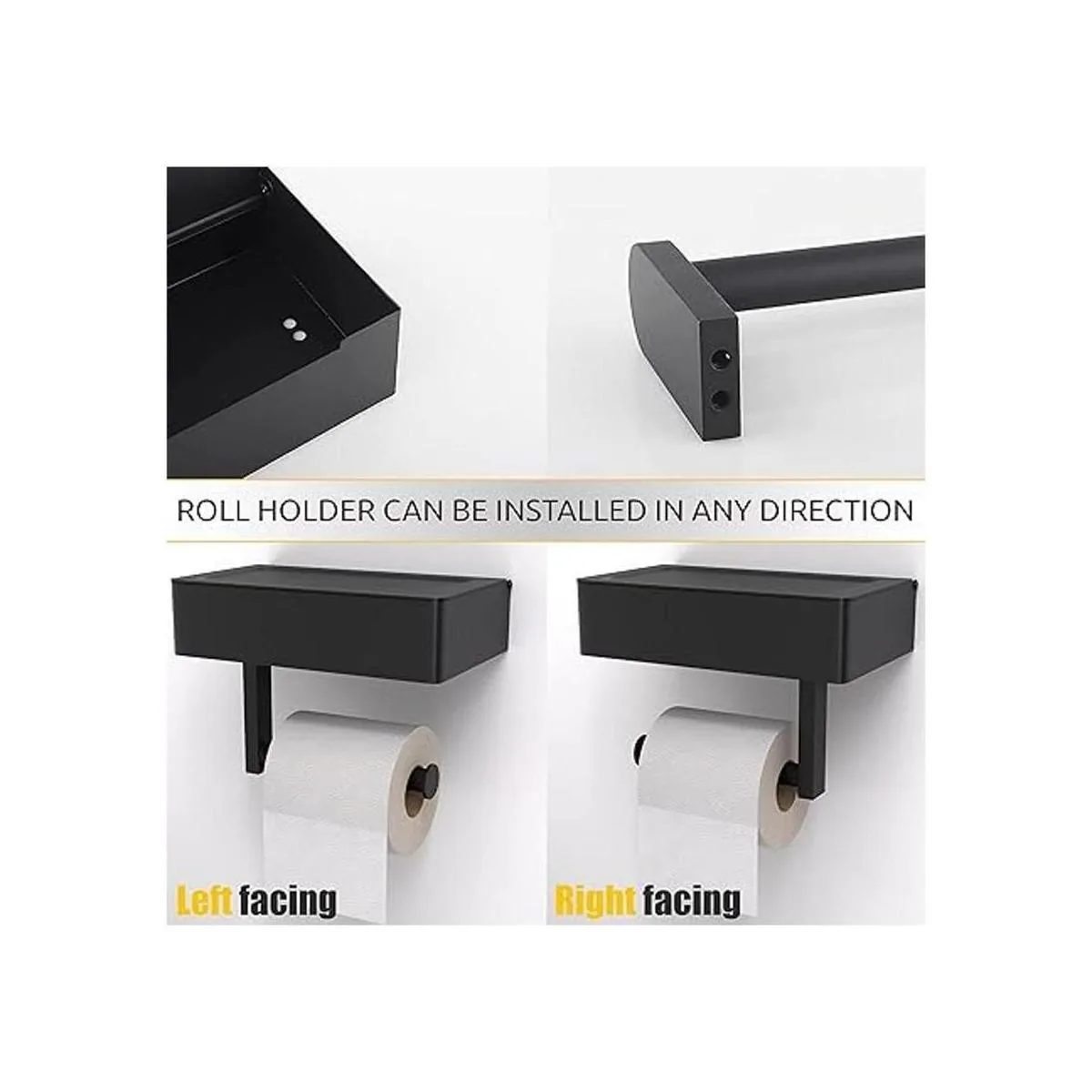 Sayoneyes Soporte de papel higiénico negro mate con_5