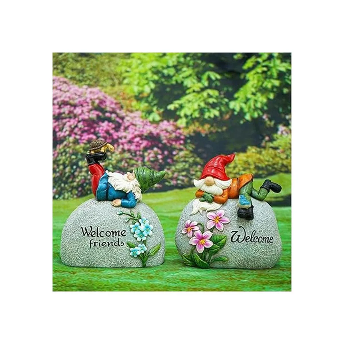 TZSSP Estatua de gnomo de jardín al aire libre piedra de_5