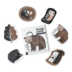 Wee Gallery Tarjetas de cordones de animales Woodland para_1