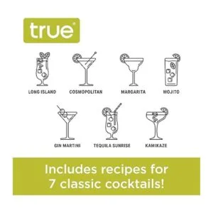 True Coctelera de vidrio con recetas de cóctel coctelera_4