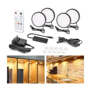 Wobane Luces LED para debajo del gabinete luces de disco_1