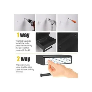 Sayoneyes Soporte de papel higiénico negro mate con_6