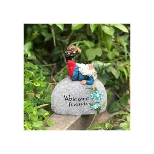 TZSSP Estatua de gnomo de jardín al aire libre piedra de_4