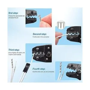 Taiss Alicates de crimpado de alambre de trinquete con kit_6