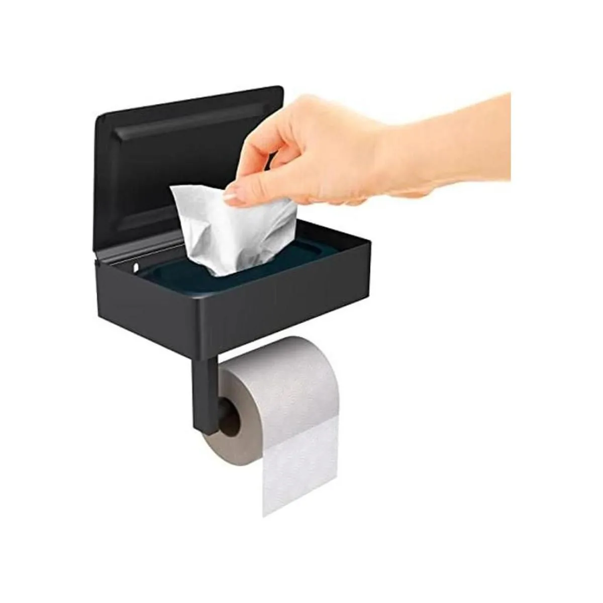 Sayoneyes Soporte de papel higiénico negro mate con_1