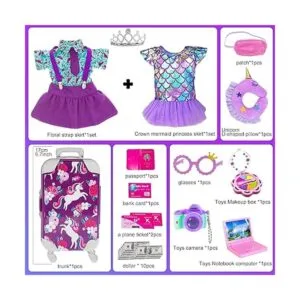 iBayda Juego de 25 piezas de ropa de muñeca americana de_2