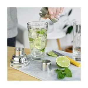 True Coctelera de vidrio con recetas de cóctel coctelera_6