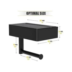 Sayoneyes Soporte de papel higiénico negro mate con_3