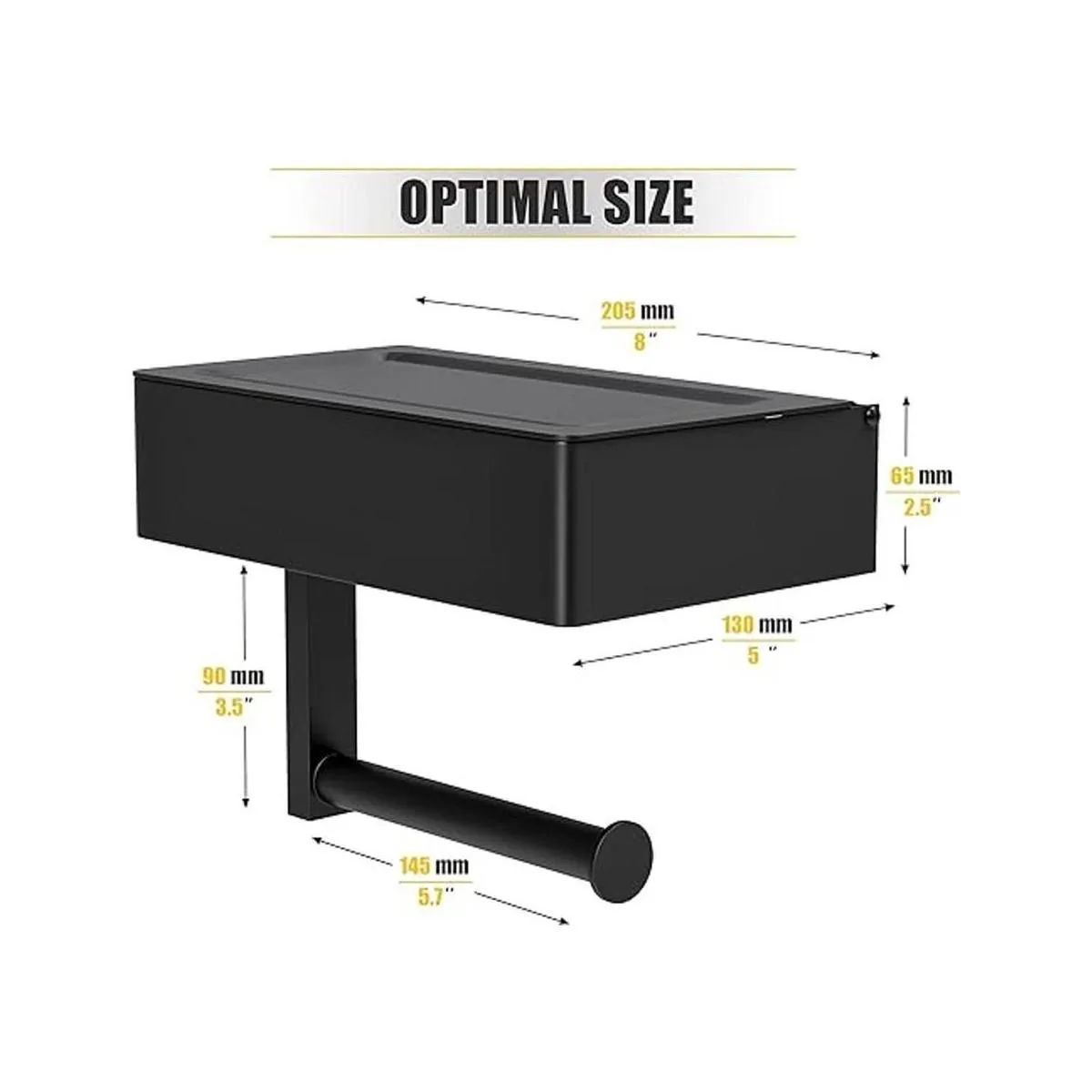 Sayoneyes Soporte de papel higiénico negro mate con_3