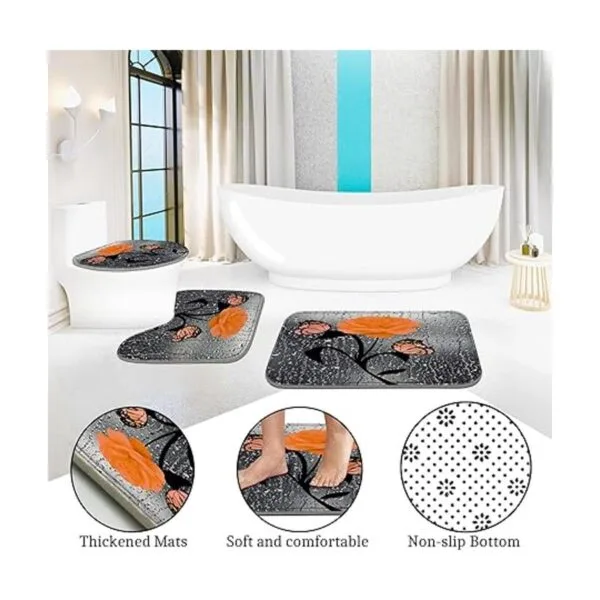 Poedist Juego de 4 cortinas de ducha decorativas de baño_4