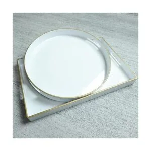 Spsyrine Bandeja decorativa redonda blanca bandeja de_4