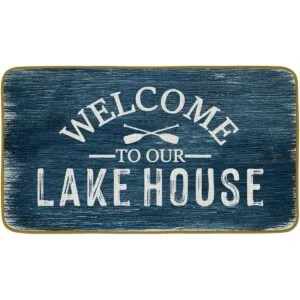 Burosev Welcome to Our Lake House Felpudo decorativo para_1