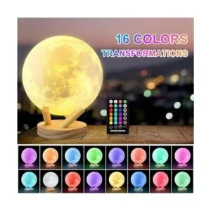 Moon Lamp GROPINFLY Night Light 16 Colors 3D Light Lamp_2