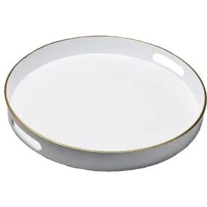 Spsyrine Bandeja decorativa redonda blanca bandeja de_7