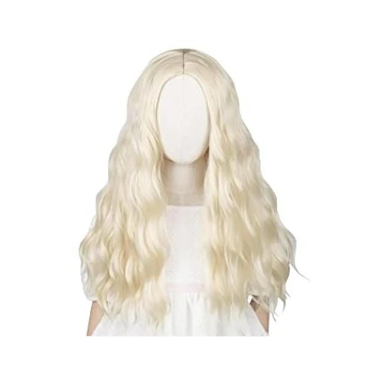 Aicos Peluca rubia para niños peluca larga y rizada para_1
