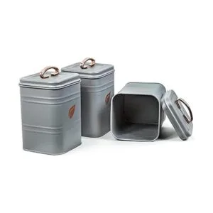SafCare Juego de 3 botes de cocina de color gris granja_2