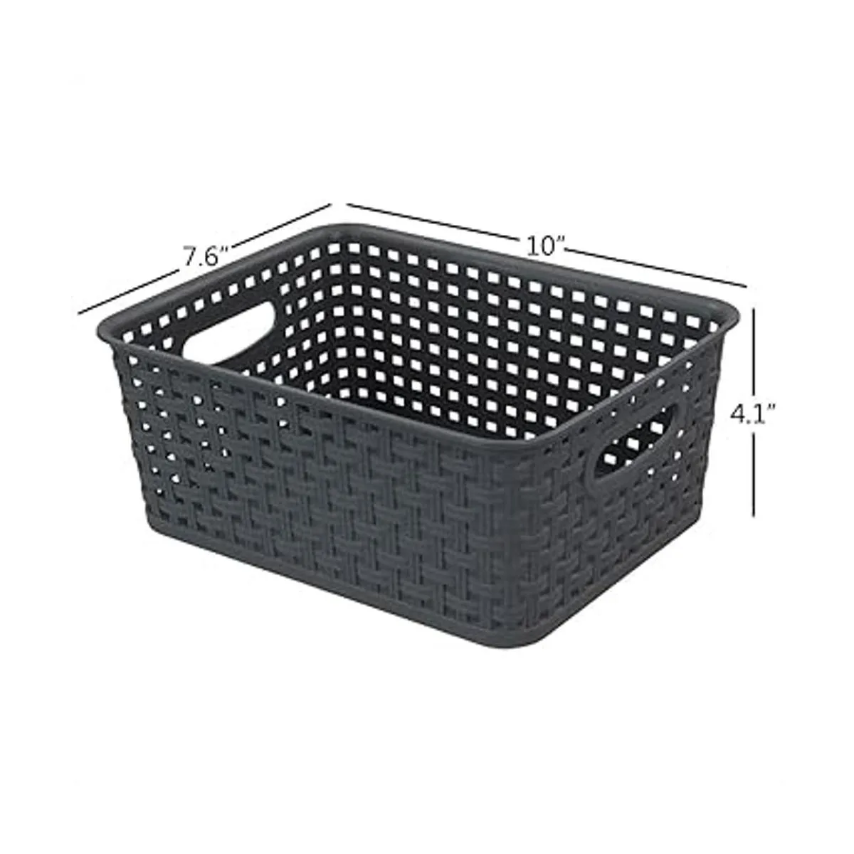 Bringer Canastas de almacenamiento de plástico gris_3