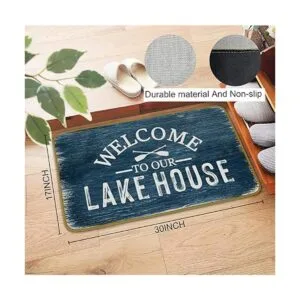Burosev Welcome to Our Lake House Felpudo decorativo para_3