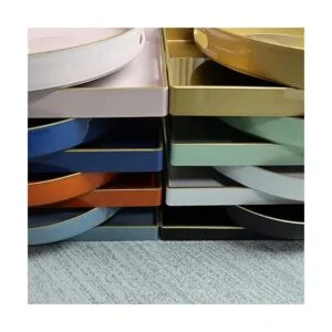 Spsyrine Bandeja decorativa redonda blanca bandeja de_5