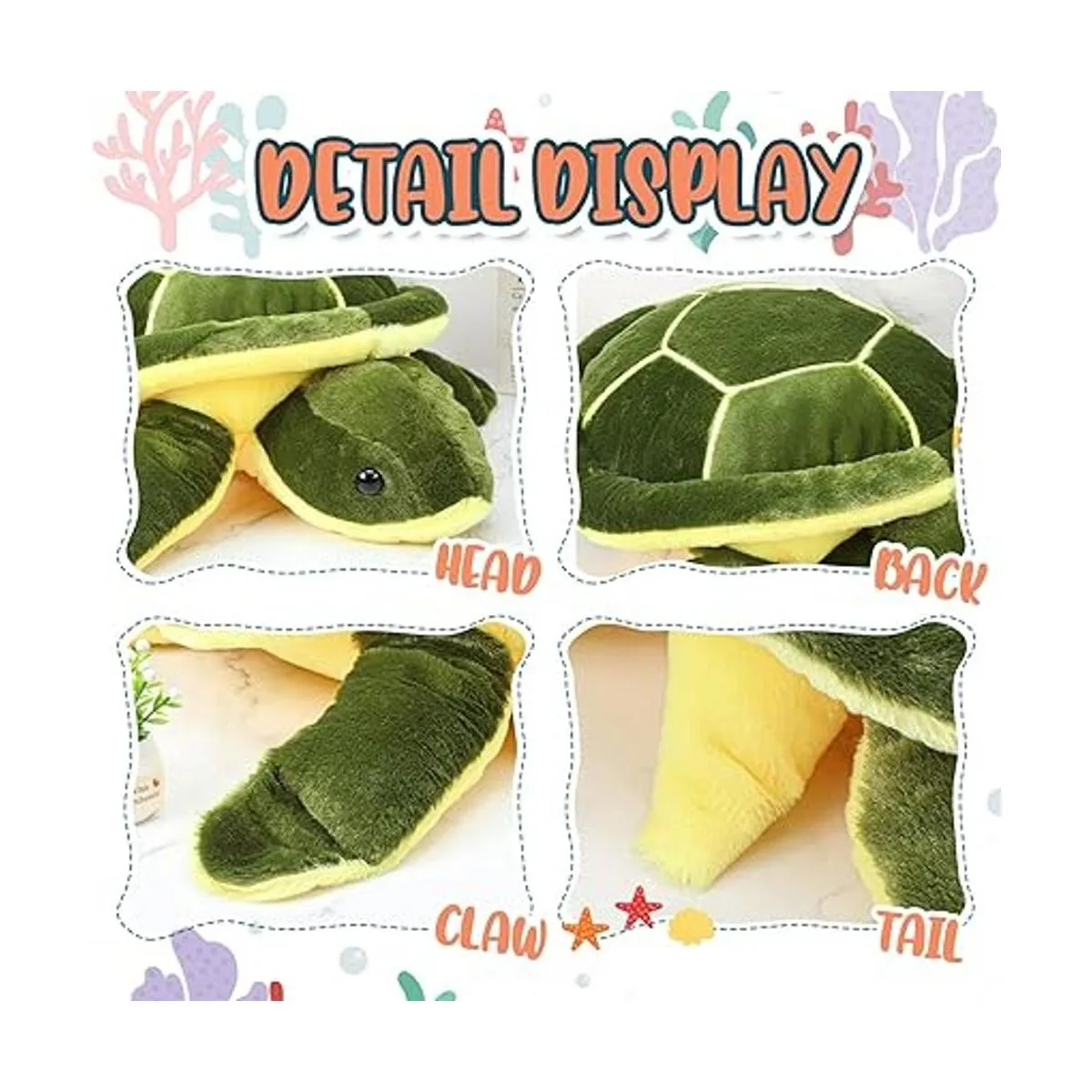 Tortuga de peluche grande de felpa suave tortuga marina_5