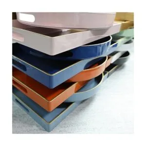 Spsyrine Bandeja decorativa redonda blanca bandeja de_6