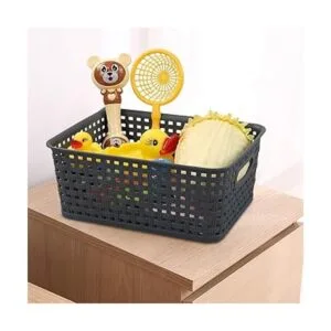 Bringer Canastas de almacenamiento de plástico gris_5