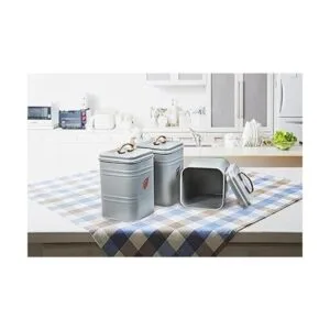 SafCare Juego de 3 botes de cocina de color gris granja_5