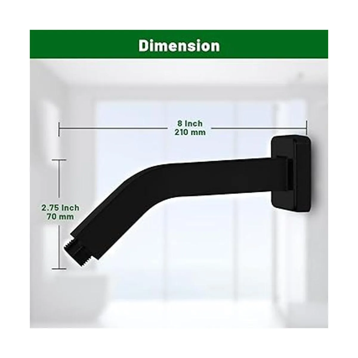 HAMOLER Brazo de ducha de montaje en pared de 8 pulgadas_3