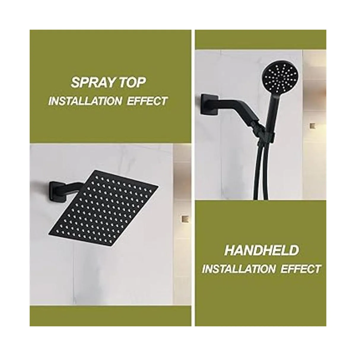 HAMOLER Brazo de ducha de montaje en pared de 8 pulgadas_6