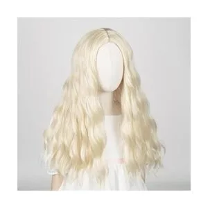 Aicos Peluca rubia para niños peluca larga y rizada para_2