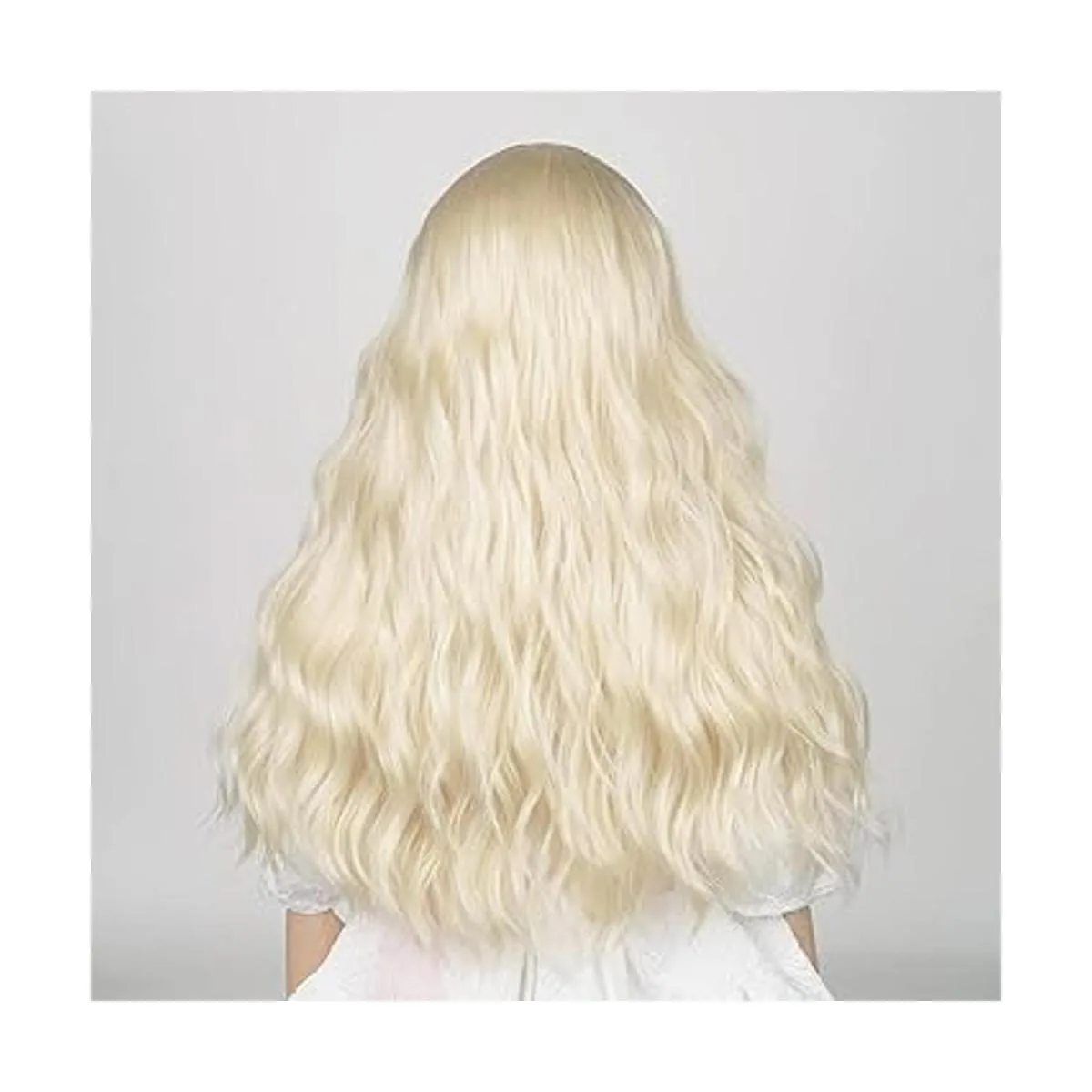 Aicos Peluca rubia para niños peluca larga y rizada para_4