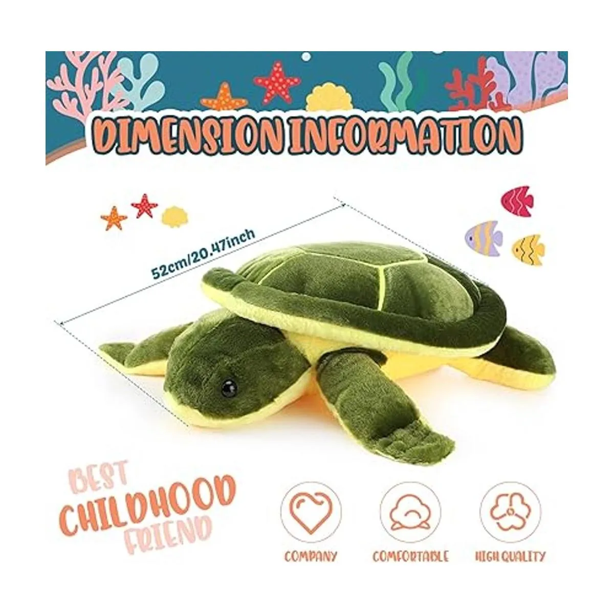 Tortuga de peluche grande de felpa suave tortuga marina_4