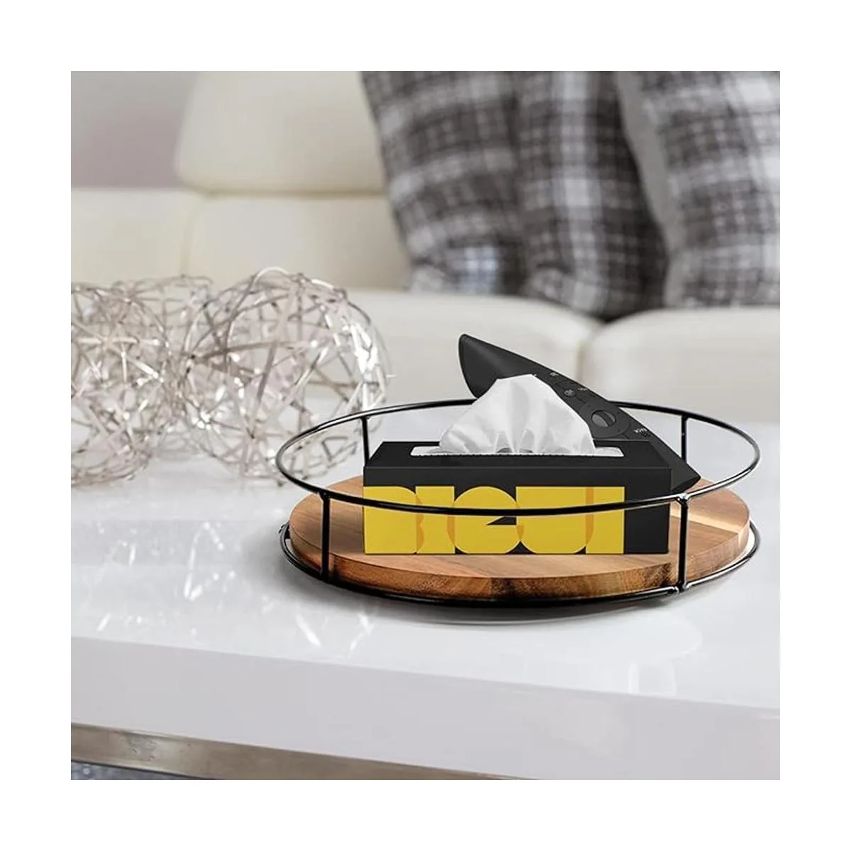 Paquete de 2 organizadores Lazy Susan de madera de acacia_6