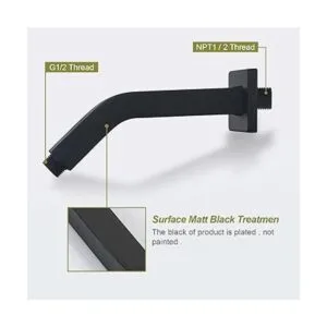 HAMOLER Brazo de ducha de montaje en pared de 8 pulgadas_5