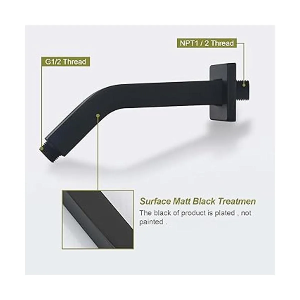 HAMOLER Brazo de ducha de montaje en pared de 8 pulgadas_5