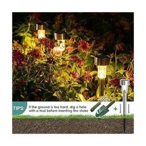 GIGALUMI 16 Pack Solar Path Lights OutdoorSolar Lights_5