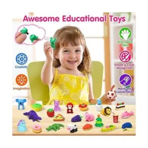 Arscniek 140 Pack Animal Erasers for Kids Bulk Cute Desk_3