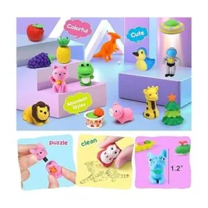 Arscniek 140 Pack Animal Erasers for Kids Bulk Cute Desk_4