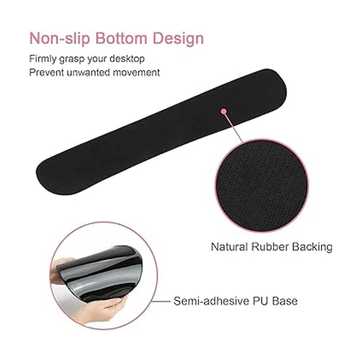 Reposamuñecas para teclado y mouse con soporte para_5