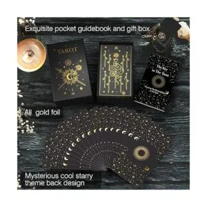 WJPC Tarjetas de tarot de lámina dorada con juego de_5
