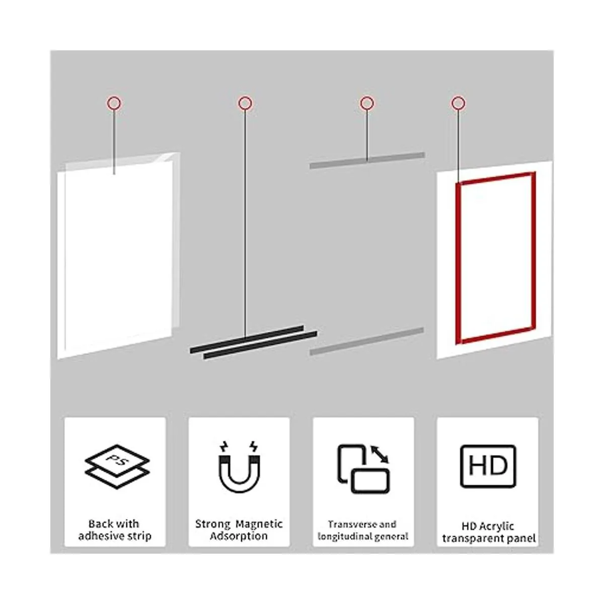 REALWAY Soporte acrílico para letreros de pared de 8.5 x_5