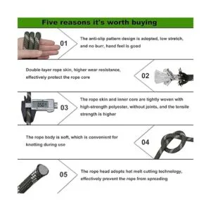 CRAYZA Cuerda de poliéster trenzada doble 12 pulgada x_5