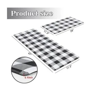 Juego de alfombras y alfombras de cocina en blanco y_2